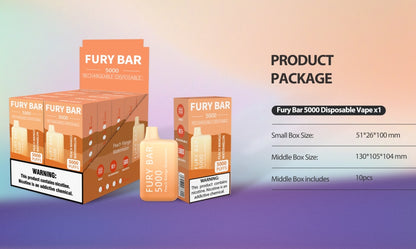 5000 Puffs Fury Bar disposable vape box